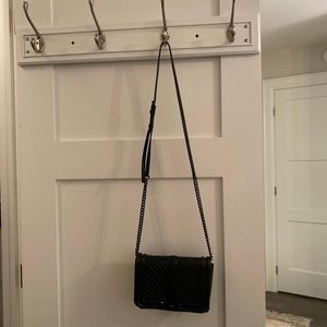 Rebecca Minkoff Love Leather Crossbody Bag in all black